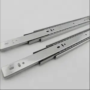 Glissière de tiroir à fermeture douce à 3 volets avec poignée Rail télescopique Glissières de tiroir à double extension
