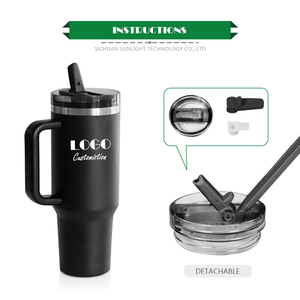 Vaso de paja con tapa de 40 oz, taza de café con aislamiento al vacío de acero inoxidable y taza, venta al por mayor, taza de café térmica <span class=keywords><strong>Tumblr</strong></span> a granel, logotipo personalizado - Product Image 2