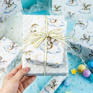 Dragon Wrapping Paper 17 Inch X 16.5 Feet Eco Friendly Single Side Craft Paper Baby Shower First Birthday Gift <b>Wrap</b> - Product Image 5