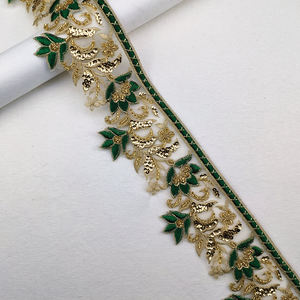 Commercio all'ingrosso africano Appliques filo oro tessuto di pizzo produttore di perle bianche in <span class=keywords><strong>Tulle</strong></span> francese <span class=keywords><strong>ricamato</strong></span> in pizzo 3d - Product Image 4