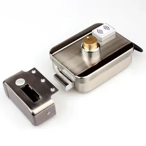Kunci Silinder Pintu Motor Listrik Keamanan Nirkabel Kunci Pelek Pintu Elektronik Cerdas dengan Remote Control, Kartu RFID