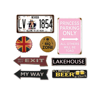 Pósteres Metálicos Vintage Retro Personalizados, Letreros de Metal Impresos Digitalmente, Pintura Rectangular para Garaje, Bar o Auto