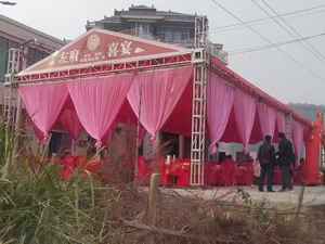 Tienda de campaña personalizada con pernos de aluminio rojo con sistemas de elevación y tubo telescópico para eventos de boda o alquiler de iluminación de <span class=keywords><strong>DJ</strong></span> - Product Image 6