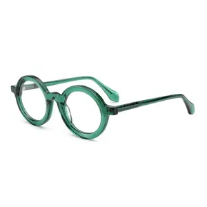 2024 Vintage Men Eyewear Optical Anti Blue Light Women Rectangle Fashion Glasses Female Women Acetate Round Frame Glasses