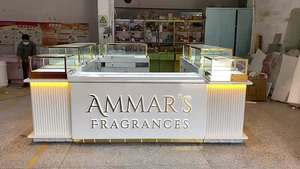 ซุ้มขายสินค้าแบบเกาะกลางห้างสรรพสินค้าสำหรับน้ำหอมและเครื่องสำอางพร้อมไฟ LED แบบกำหนดเองได้ |   ตู้โชว์สินค้ารักษ์โลก |   โซลูชันการออกแบบร้านค้าแบบครบวงจร - Product Image 4