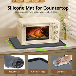 Alfombrilla de silicona para máquina de café, 40x60 Cm, cuadrada, antideslizante, aislante del calor, almohadilla de almacenamiento, color sólido negro y gris - Product Image 2