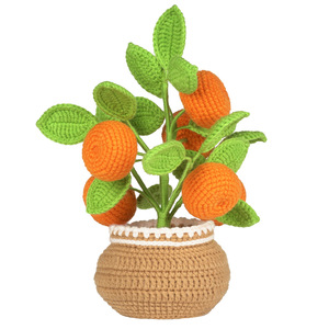 Vente en gros de kits de tricotage au crochet faits à la main fleur plante en pot fil de laine matériaux bricolage débutant fleurs décoratives plantes - Product Image 2
