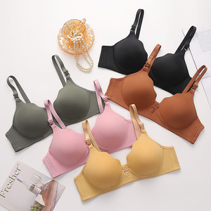 Sud-est asiatico all'ingrosso tradizionale madre senza fili biancheria intima da donna semplice onda tazza reggiseno a tre petto - Product Image 3