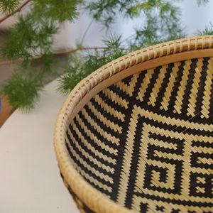 Handmade <b>Bamboo</b> Storage <b>Basket</b> Round 26cm Top Diameter Living Room Neatening Storage Woven <b>Baskets</b> - Product Image 2