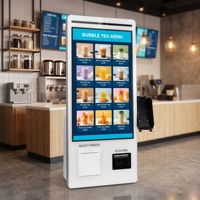 Kiosque de commande libre-service à écran tactile pour restaurant, machine de commande Android avec imprimante, pour restauration rapide, café, centre commercial, sur pied