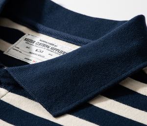 T-shirt décontracté pour <span class=keywords><strong>homme</strong></span> en coton épais à rayures blanches, style breton, tricoté à manches longues, inspiré des tenues de travail japonaises, haute qualité - Product Image 5