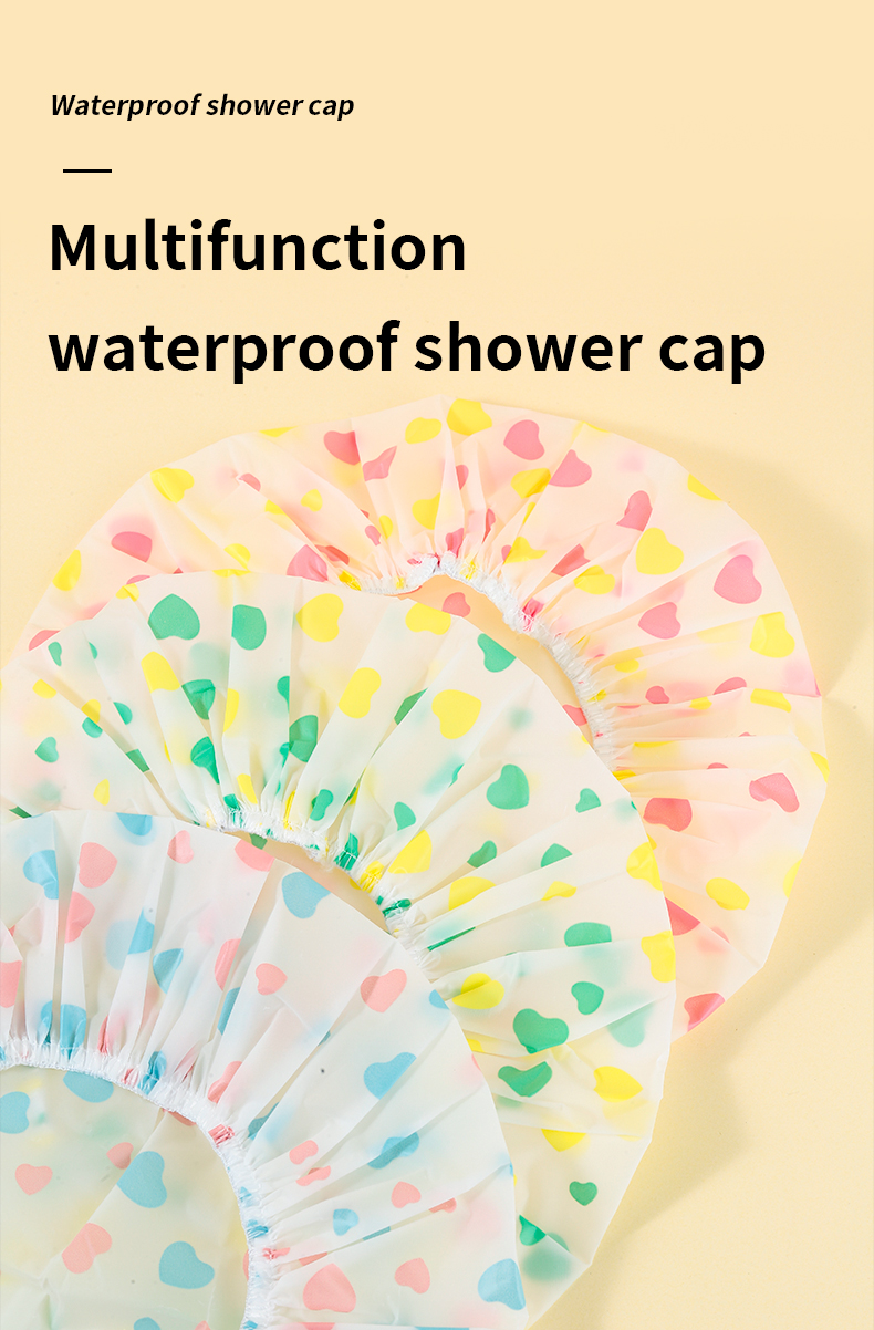 LMLTOP Wholesale Colorful Reusable Shower Cap Bonnet Custom Logo Plastic Bath Towel Cap Shower Caps For Women Waterproof SY800