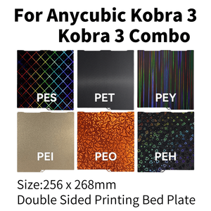 Placa de Construcción para Anycubic Kobra <span class=keywords><strong>3</strong></span> Combo, Lámina de Acero con Resorte de 256x268, Lámina PEO PET PEY, Placa de Construcción para Anycubic Kobra <span class=keywords><strong>3</strong></span>, Pieza para Impresora 3D - Product Image 1