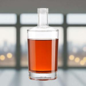 Fabriqué en Chine, bouteille en verre de 500 ml/750 ml, vodka, vin, whisky, rhum, tequila, bouteille en verre transparente givrée avec couvercle - Product Image 1