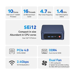 <span class=keywords><strong>Beelink</strong></span>-Mini PC <span class=keywords><strong>Sei12</strong></span> Intel de 16G + 500G, dispositivo Wins11, Wifi6 DP tipo C, rápido SSD, ordenador de escritorio para juegos, potente Tablet PC de oficina - Product Image 4
