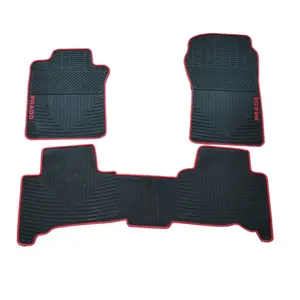 3PCS Latex cat mat Floor Liners Heavy Duty Rubber Luxury Car Mats Custom Vehicle Carpet Odorless-Black Red Camry Car mat