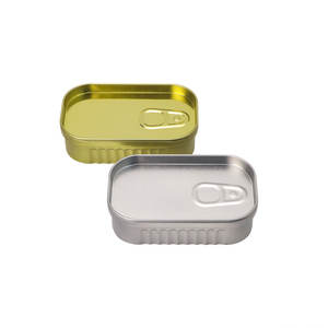 Boîte en métal rectangulaire <span class=keywords><strong>vide</strong></span> personnalisée, imprimée, 100 ml, boîtes de conserve pour sardines, couvercle réutilisable pour l'emballage de nourriture, bonbons, chocolat - Product Image 1