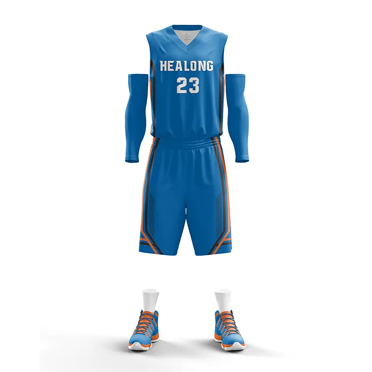 थोक बास्केटबॉल टीम जर्सी कस्टम पहनने बास्केटबॉल वर्दी डिजाइन ब्लू