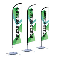 Drapeaux de plumes imprimés personnalisés pour la promotion de la plage en plein air et l'affichage publicitaire pour les événements en plein air et les devantures de magasins