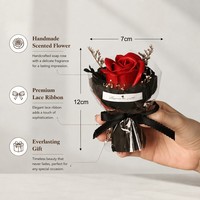 Mini Ramo de Jabón de Rosas Hecho a Mano, Regalo para Mejor Amiga, Cumpleaños, Navidad, Día de la Madre, Adorno, Recuerdo de Flores Secas, Plantas Decorativas