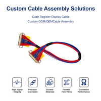 Câble d'affichage LVDS personnalisé OEM 40 broches avec gaine en PVC et blindage EMI multicouche pour écran de machine de point de vente et caisse enregistreuse