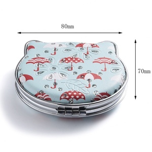 Cosmetic Make up Pocket <b>Mirror</b> Mini Wholesale Small Fold Portable Travel Cat Shape PU Diamond Painting <b>Mirror</b> <b>Compact</b> <b>Mirror</b> - Product Image 2