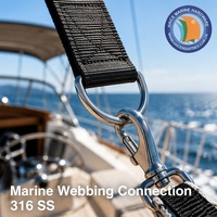 Anneau en D en acier inoxydable 316 pour sangle marine 6x50mm, sac, camping, sangle pour animaux de compagnie, porte-monnaie en cuir, gréement, yacht, bateau, accessoires de quincaillerie