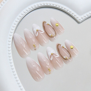 <span class=keywords><strong>Uñas</strong></span> Postizas Francesas 3D <span class=keywords><strong>de</strong></span> Alta Calidad con Diseño <span class=keywords><strong>de</strong></span> Mariposa y Perlas <span class=keywords><strong>Blancas</strong></span>, 24 Piezas, Estilo Occidental INS, Juego <span class=keywords><strong>de</strong></span> Puntas <span class=keywords><strong>de</strong></span> <span class=keywords><strong>Uñas</strong></span> Removibles - Product Image 3