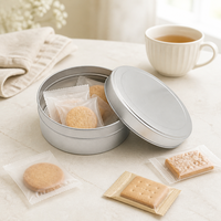 Boîte alimentaire ronde en fer blanc avec couvercle amovible pour bonbons, biscuits, chocolat, impression personnalisée, OEM, ODM, emballage en vrac
