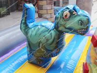Parc de loisirs gonflable économique à thème dinosaure, avec toboggan et château gonflable