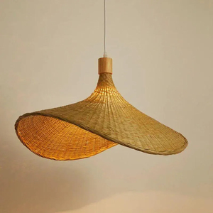 Handmade Woven Bamboo Pendant Light Natural Rattan Lampshade Modern Minimalist <b>Ceiling</b> Lamp Home Cafe <b>Decor</b> - Product Image 6