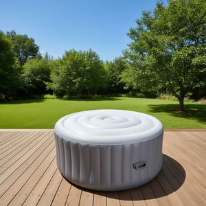 Couverture de spa gonflable 4,5 pieds, blanche, isolée, résistante aux intempéries, étanche, pour bain à remous extérieur - Product Image 2