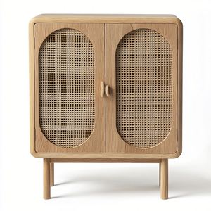 Multi-layer Dustproof Indoor Bamboo Porch Large Capacity <b>Rattan</b> Storage <b>Cabinet</b> Solid Wood Simple <b>Shoe</b> <b>Cabinet</b> - Product Image 2