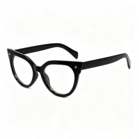 Lunettes anti-lumière bleue œil de chat à motif floral rétro SM22044 - Monture légère en PC avec verres en résine transparente pour hommes et femmes (6 couleurs)