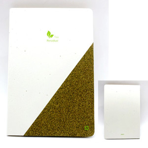 Quaderno Unico con Copertina Rigida in Carta di Foglie di Tè e Carta di Fondi di Caffè, con Carta Riciclata di Alta Qualità per Scrivere Diari - Product Image 2