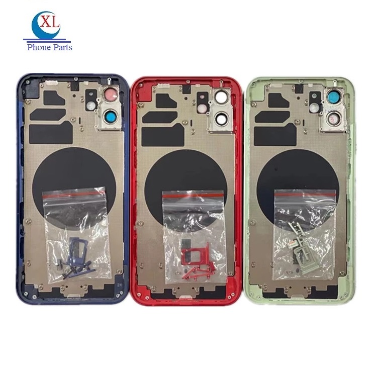 Задняя крышка корпуса для iphone 12 Mini 12 pro max, задняя крышка батарейного отсека, задняя дверь, средняя рамка с задним стеклом для iPhone 12