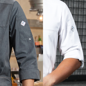 Tesimei OEM Abbigliamento <span class=keywords><strong>da</strong></span> <span class=keywords><strong>Lavoro</strong></span> Estivo di Alta Gamma per Chef, Nuovo Stile, Manica Lunga, Uniforme <span class=keywords><strong>da</strong></span> Cucina Occidentale, per <span class=keywords><strong>Ristorante</strong></span> e Bar, Bianco Personalizzabile - Product Image 6