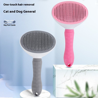 Brosse de toilettage de luxe pour chat, peigne démêlant à picots en acier inoxydable, massage et élimination des poils en un clic, nettoyage des poils lâches