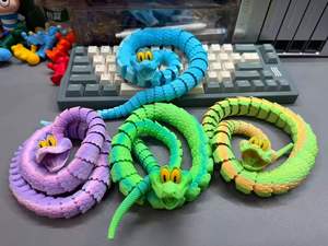 Vente en gros de jouets en plastique imprimés en 3D en forme de serpent avec articulations mobiles, modèle animal réaliste pour cadeau d'enfant - Product Image 6