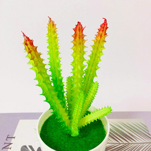 Artificial <b>Cactus</b> <b>Plant</b> <b>Small</b> Potted Green Decor Home Office Wedding Props Soft PVC Material - Product Image 4