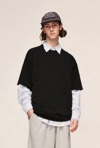 Men's Wear 305G Cotton Heavy Short Sleeve Spring Summer New Shoulder Solid Color Street Style Oversize T-shirt - Product Image 4