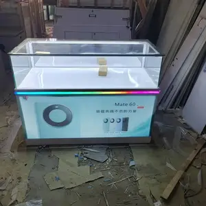 High Quality Metal Mobile Phone Display Counter LED Cell Phone Display Showcase For Phone Repair Store