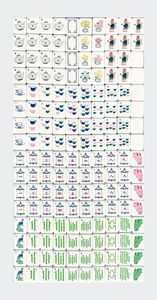 Jeu de tuiles de mahjong américain classique, 160 pièces, en plastique, portable, pour 4 joueurs, design coloré gravé sur mesure - Product Image 5