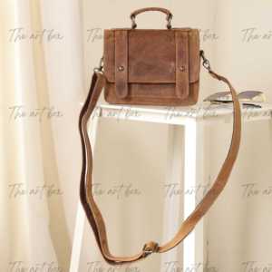 Bolso Bandolera de Cuero Genuino 100% Hecho a Mano, Estilo Retro, con Correa de Hombro, Accesorios de Cuero Personalizados, OEM - Product Image 3
