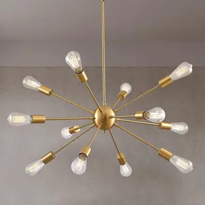 Постмодернистские минималистские средневековые золотые люстры, подвесной светильник для ресторана, 12 светильников