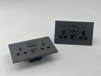 Precio de fabricante, gran oferta, enchufe universal doble de 3 pines con interruptor eléctrico de pared negro, estándar del Reino Unido, con puerto A+TYPE C