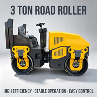 Compacteur routier diesel 3 tonnes pour travaux de construction, mini-compacteur autoporté pour asphalte