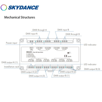 Offres Spéciales Skydance DMA2X3 12-48VDC Répartiteur de signal 6 voies pour décodeur DMX