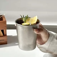 Tasse moderne minimaliste en acier inoxydable 304 pour latte glacé, café américain, bière, jus ; résistante aux chutes, simple paroi