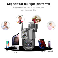 Sistem Kamera Keamanan CCTV WIFI ShooCam 4MP Outdoor Wireless, Kamera Jaringan Dual Lens PTZ